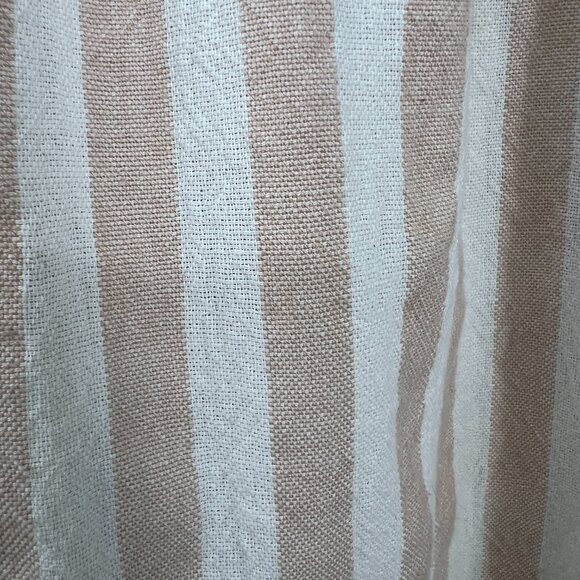 Proud Mary Striped Playa cotton Pants wide leg high rise coastal grandma tan S/M - Picture 8 of 13